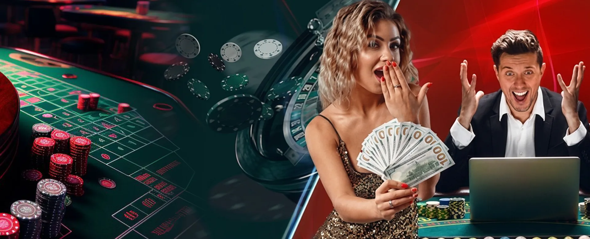 Live Casino table game with a Filipino dealer and players in the background, set in a modern online gambling studio.